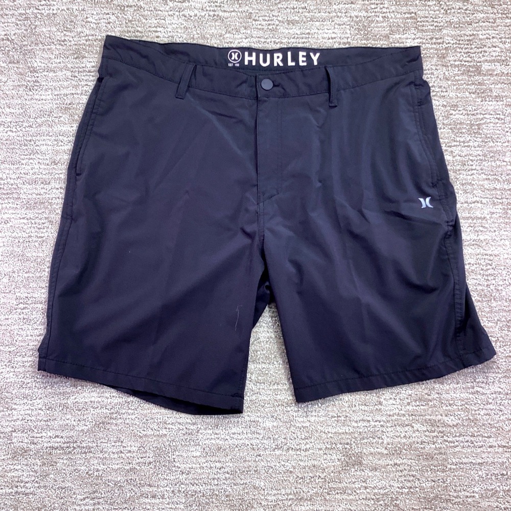 Hurley Mens Black Hybrid Shorts Size 40 Stretch Quick Dry Boardshorts Chino